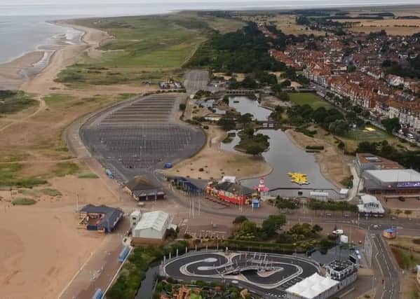 An aerial shot of Skegness foreshore. Image supplied