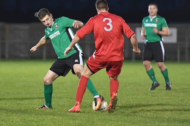 Sleaford Town's leading scorer George Couzens was unable to add to his tally against Kirby Muxloe EMN-171113-182532002