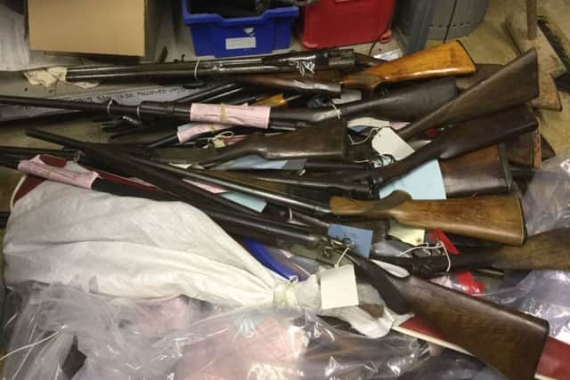Firearms handed in during a Lincolnshire-wide gun amnesty earlier this year. EMN-170911-125827001