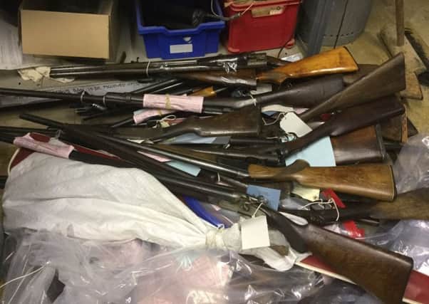 Firearms handed in during a Lincolnshire-wide gun amnesty earlier this year. EMN-170911-125827001