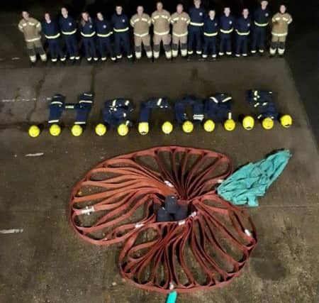 Skegness Fire Cadets found a special way to mark Remembrance Day. ANL-171011-143003001