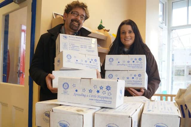Legsby School has been busy filling boxes, which were delivered to Rasen Hub by the joint head teachers Ben Murray and Lucy Dabb EMN-171120-100606001