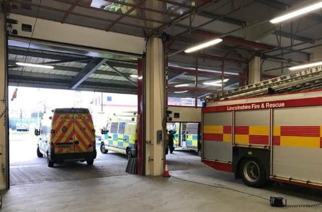 The new combined ambulance and fire station in Louth. 
(Photo: 'LincsFireOfficer' @lfrfireofficer)
