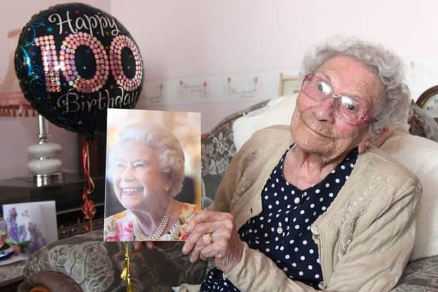 Ivy Relph of Sutton on Sea celebrating her 100th birthday. EMN-171120-151640001