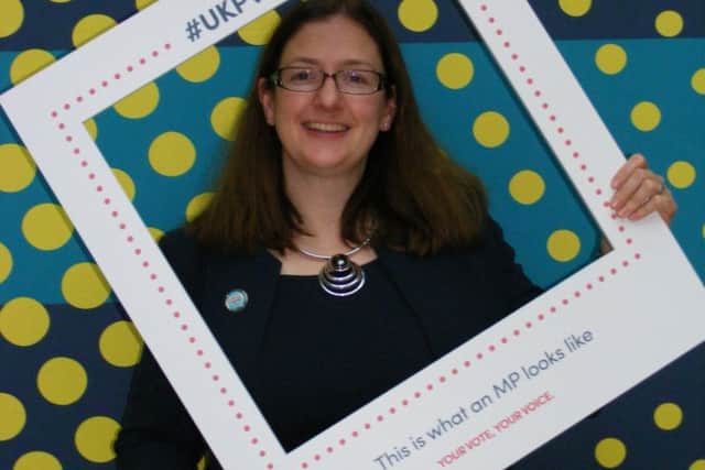 Dr Caroline Johnson getting on board with UK Parliament Week at Portcullis House. EMN-171121-110247001