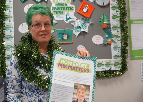 Jayne Gillard has dyed her hair green to highlight the work of Macmillan Cancer Support EMN-171127-150038001