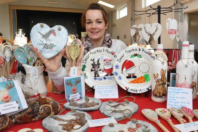 Christmas Market at Digby Memorial Hall. Charlotte Morey of Sleaford with her homemade crafts. EMN-171127-121458001