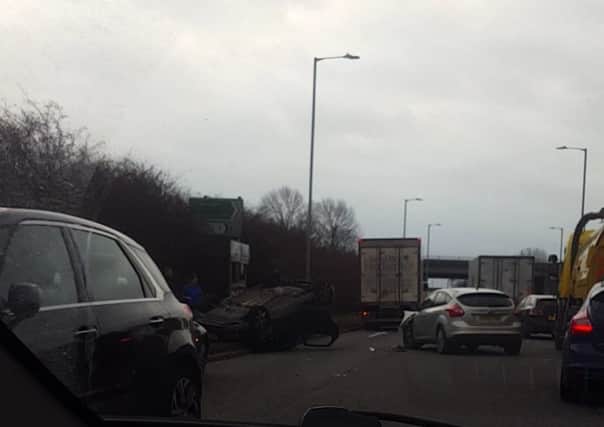 The crash scene on the A153. Photo courtesy of Blake Whiting of Sleaford. EMN-171122-172550001